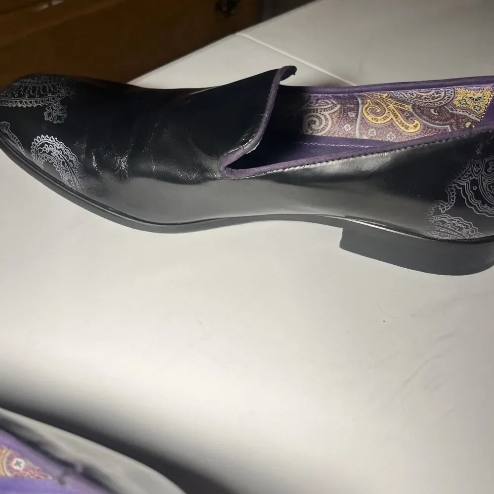 Robert Graham Leather Prince Loafers Black Men's